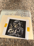 Skull Artist Sideways With Headphones