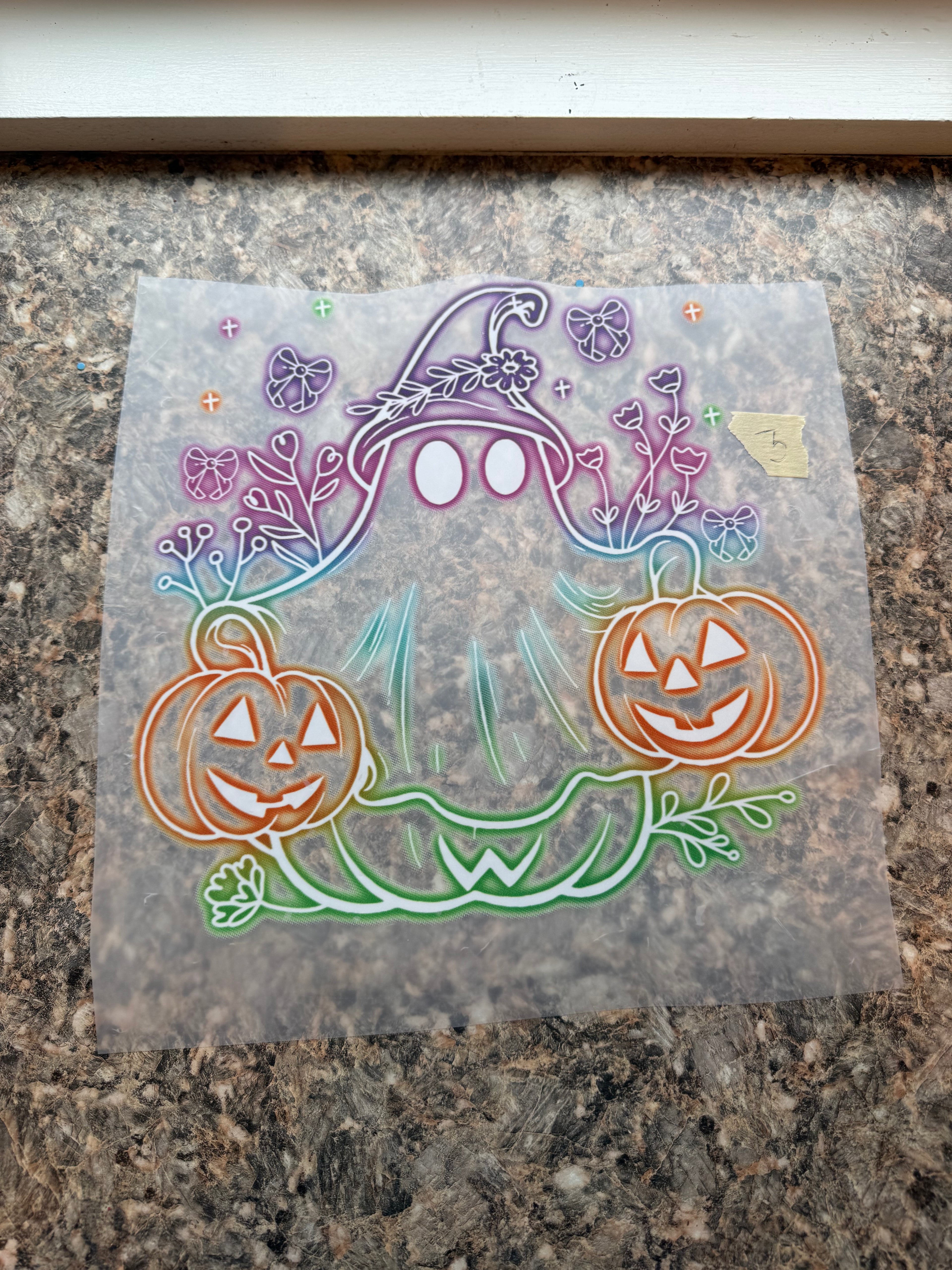 Neon Witch with Pumpkins #3