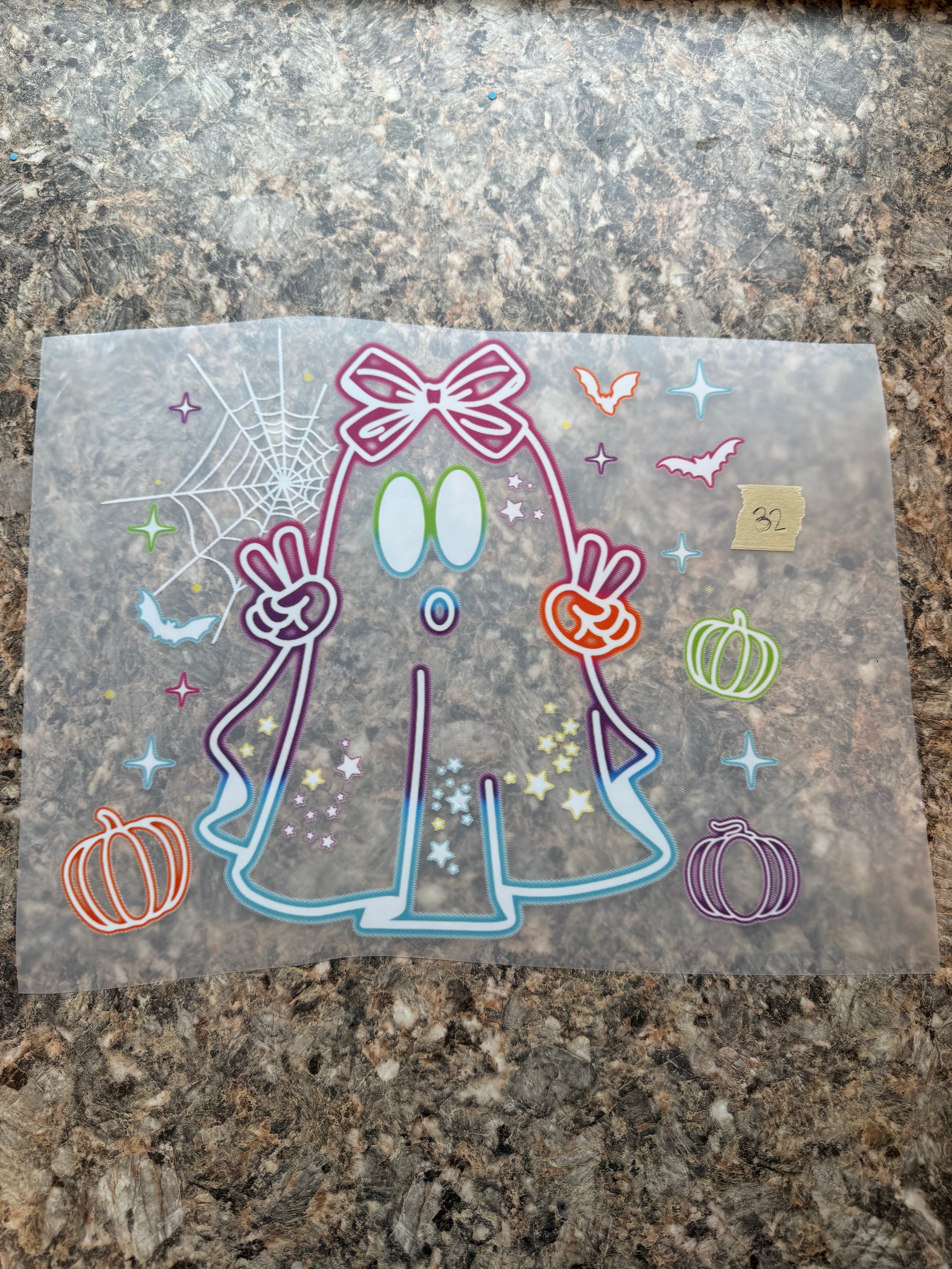 Neon ghost with web #32