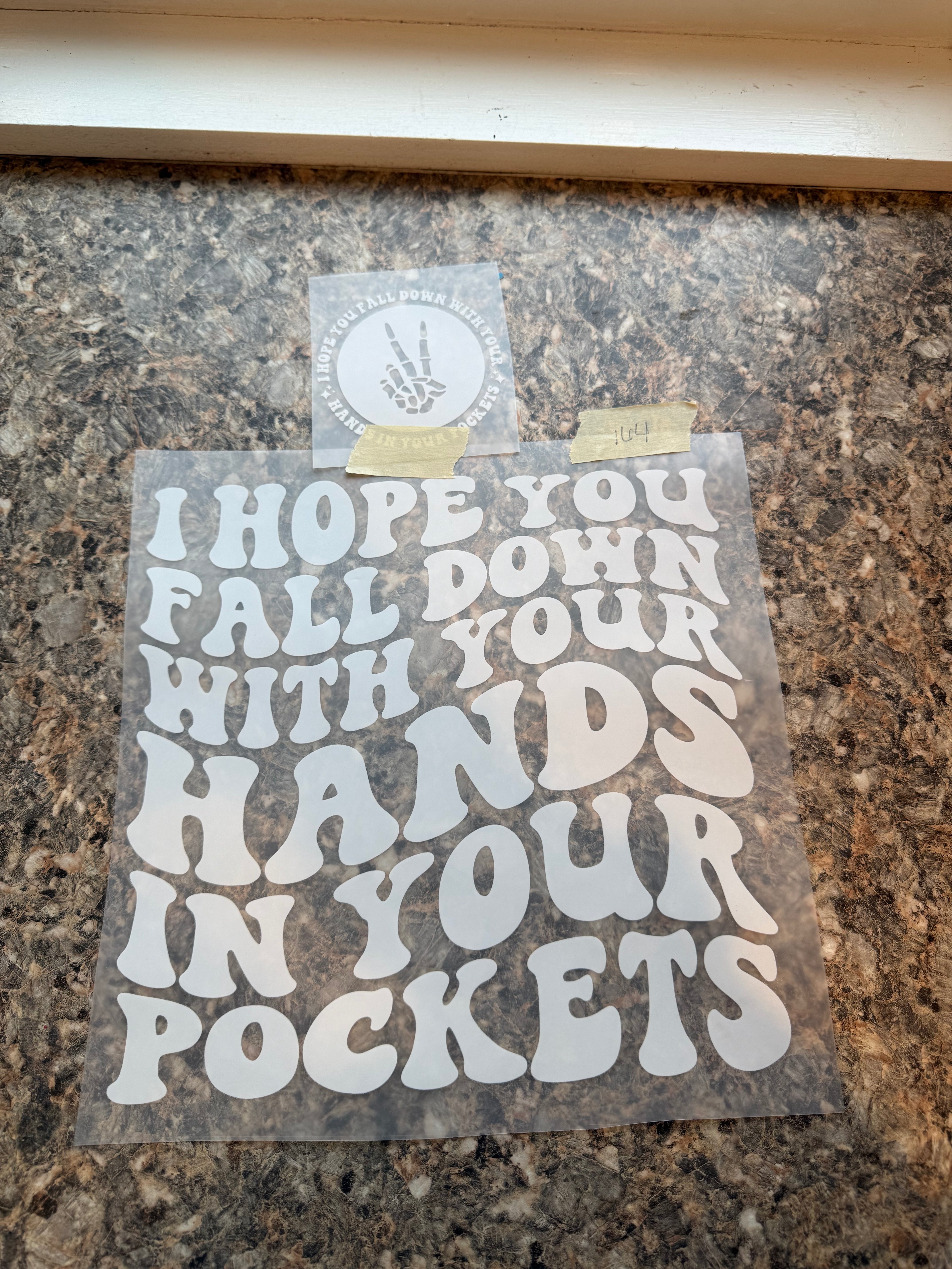 I hope you fall down with your hands in your pockets #164