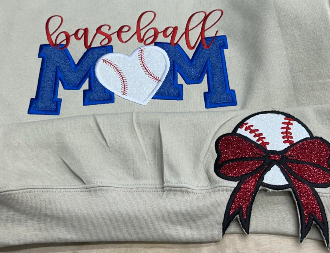 Baseball Mom Glitter Crew Neck!